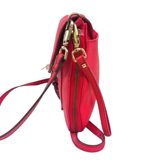 Stella & Dot Red Pebbled Leather Crossbody Bag - Picture 2 of 13